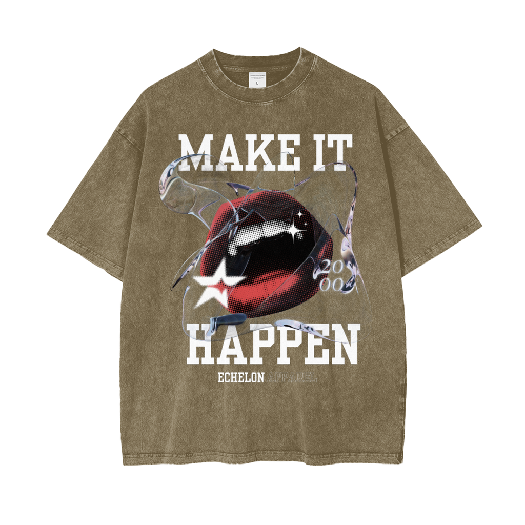 Echelon S1 “Make It Happen” Acid Wash Tee Noir