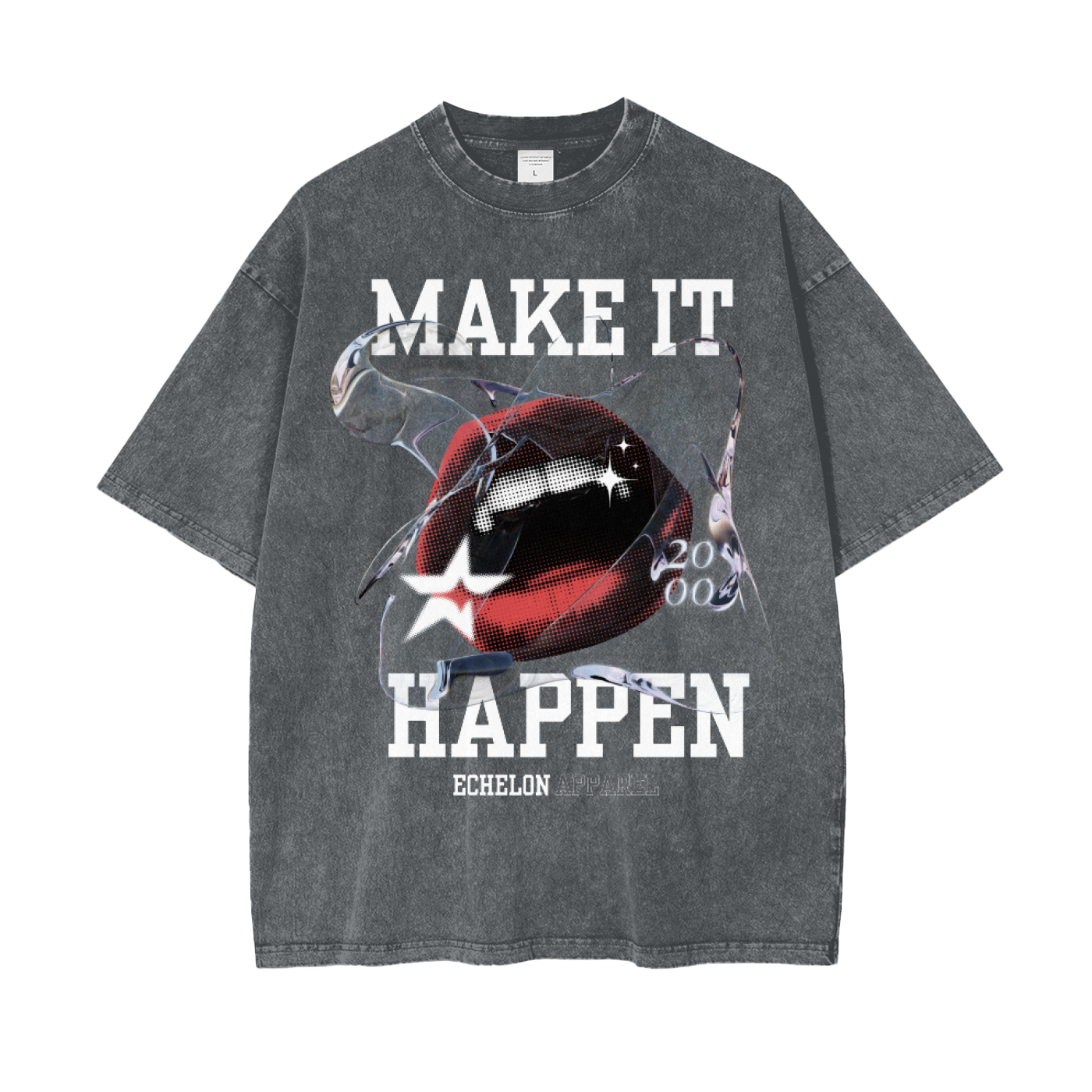 Echelon S1 “Make It Happen” Acid Wash Tee Noir
