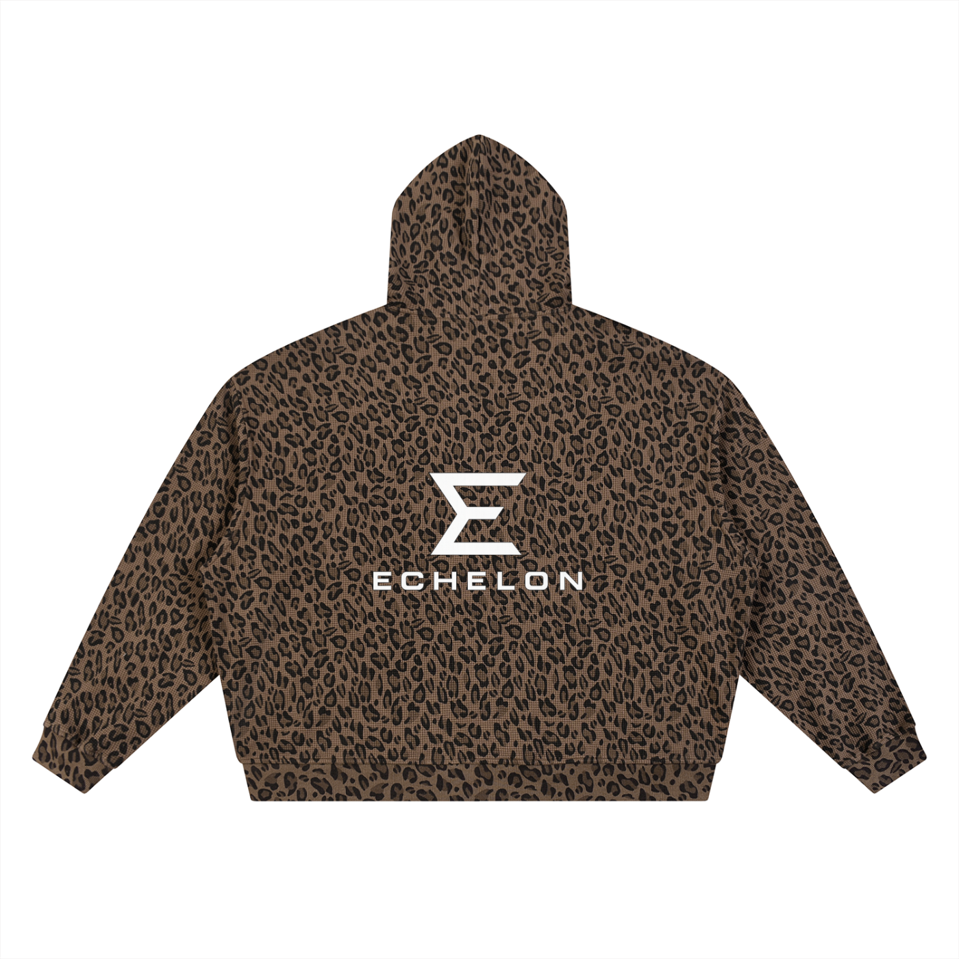 Echelon S1 " Black Cube Collection" Unisex Leopard Print Waffle Full Zip Hoodie