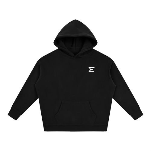 Echelon Black Cube Oversized Fleece Hoodie in Brown