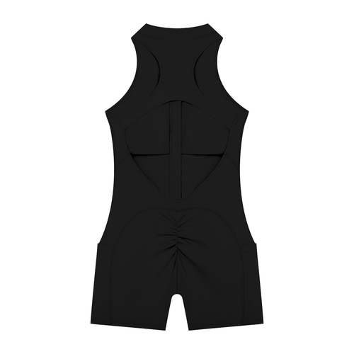 Echelon " Black Cube Collection" Women’s Quarter-Zip Yoga Romper