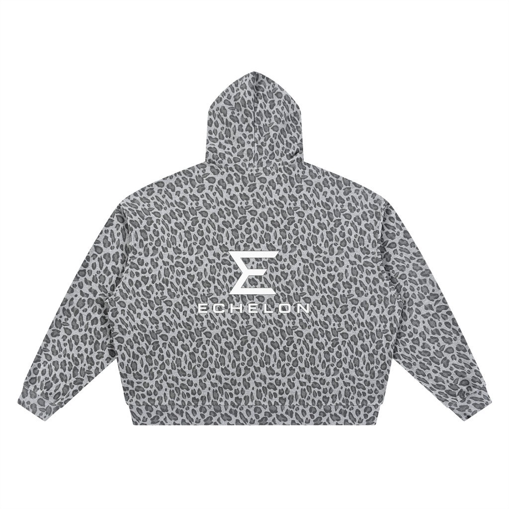 Echelon S1 " Black Cube Collection" Unisex Leopard Print Waffle Full Zip Hoodie