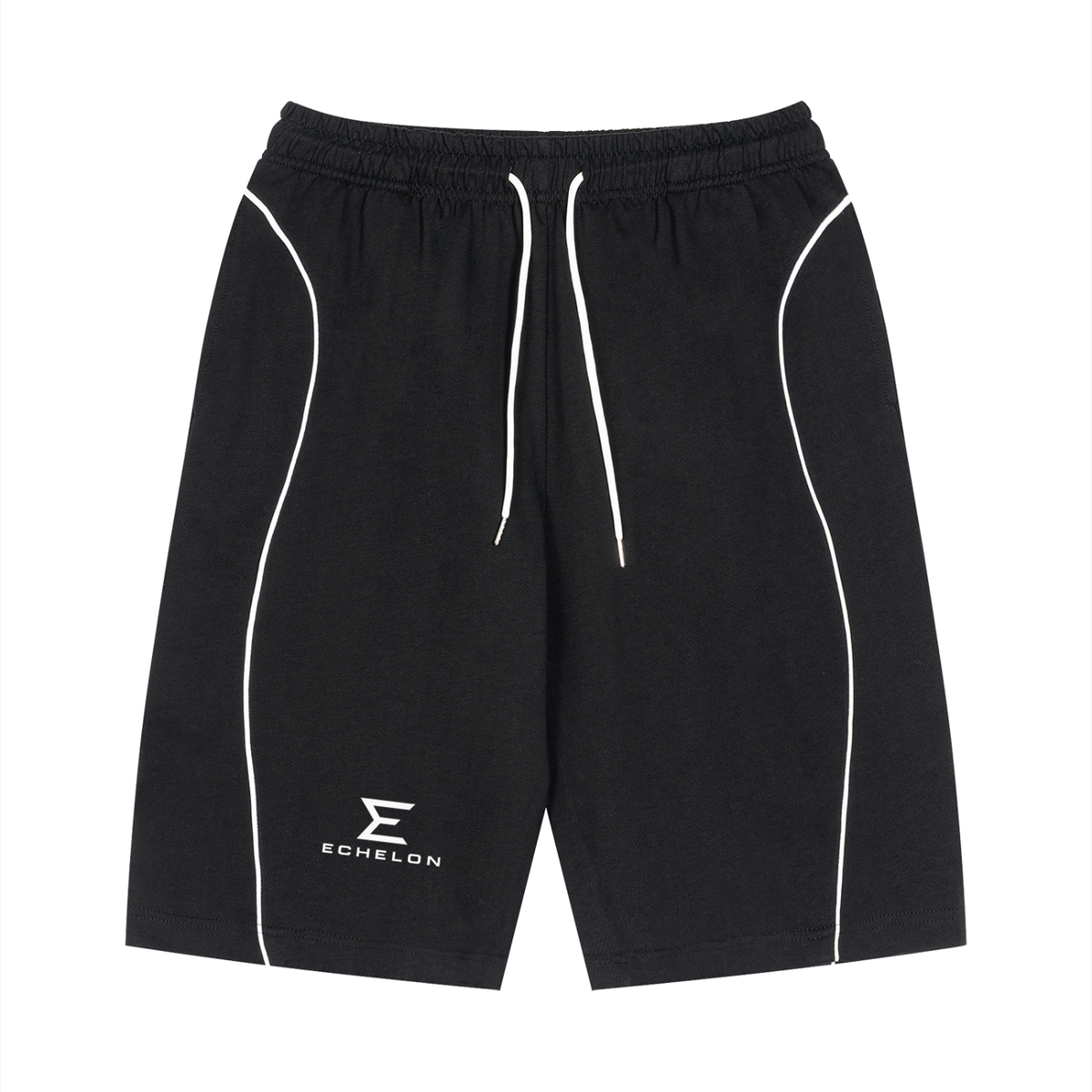 Echelon Unisex Piping Drawstring Shorts in Gray