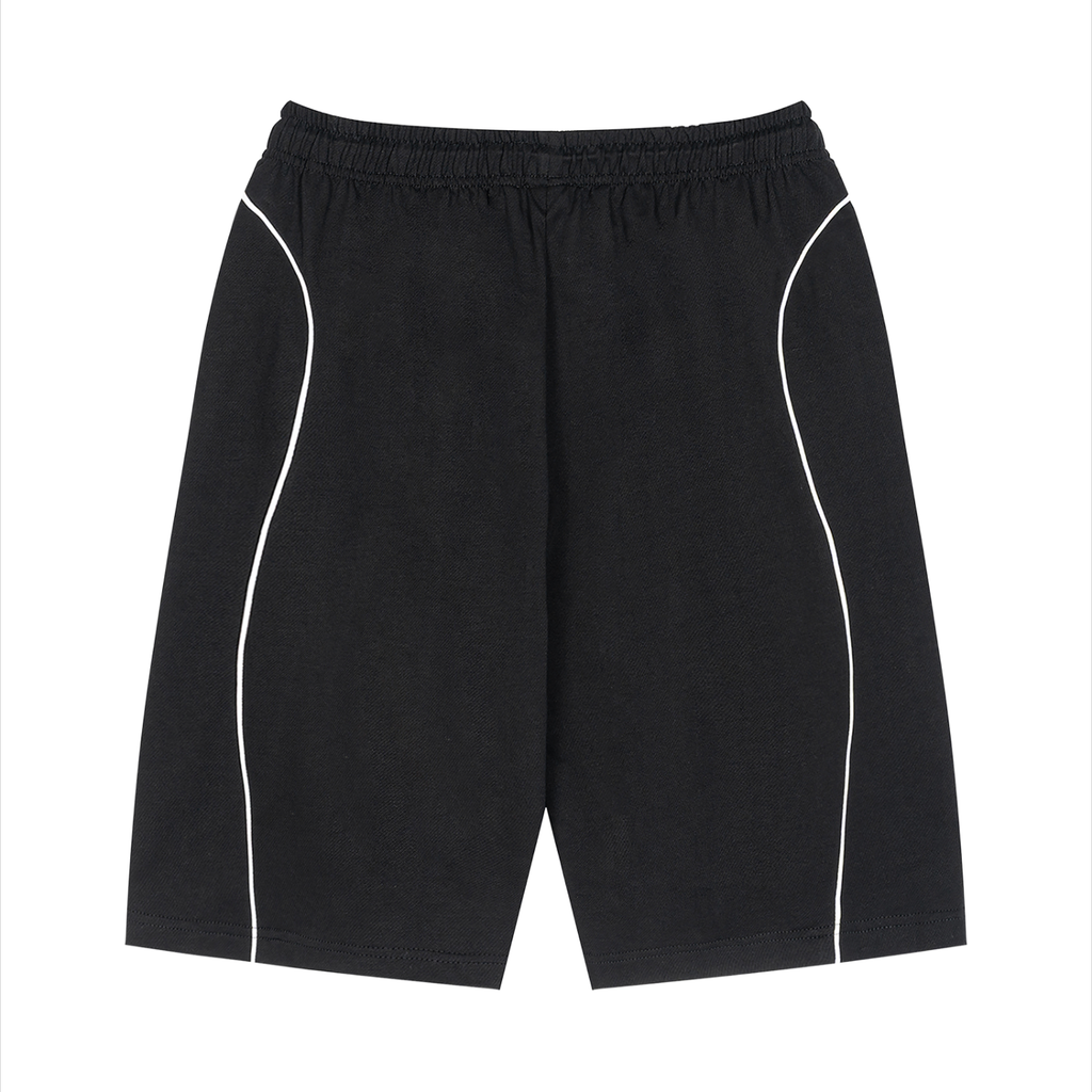 Unisex Piping Drawstring Shorts