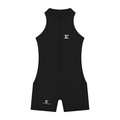Echelon Women's Quarter-Zip Yoga Romper in Black
