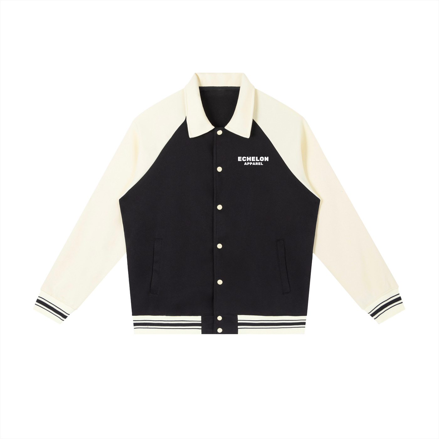 Echelon Raglan Sleeve Baseball Jacket in Navy Blue