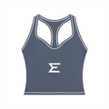 Echelon Women's Topstitching Yoga Tank Top in Haze Blue